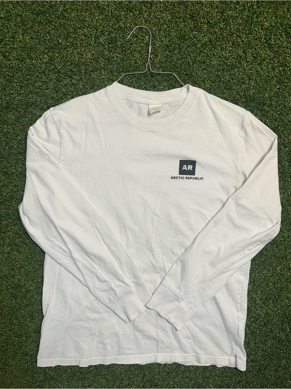Men's H and M Long Sleeve Logo Tee - White